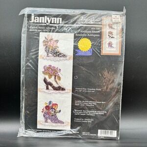 Vintage Janlynn Cross Stitch Kit Victorian Antique‎ Shoes Floral Heels